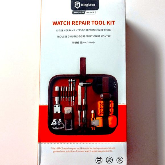 Watch Repair Kit by King'sdun Professional 168 Piece Tool Set w/Zipper Case NEW! - Picture 12 of 16